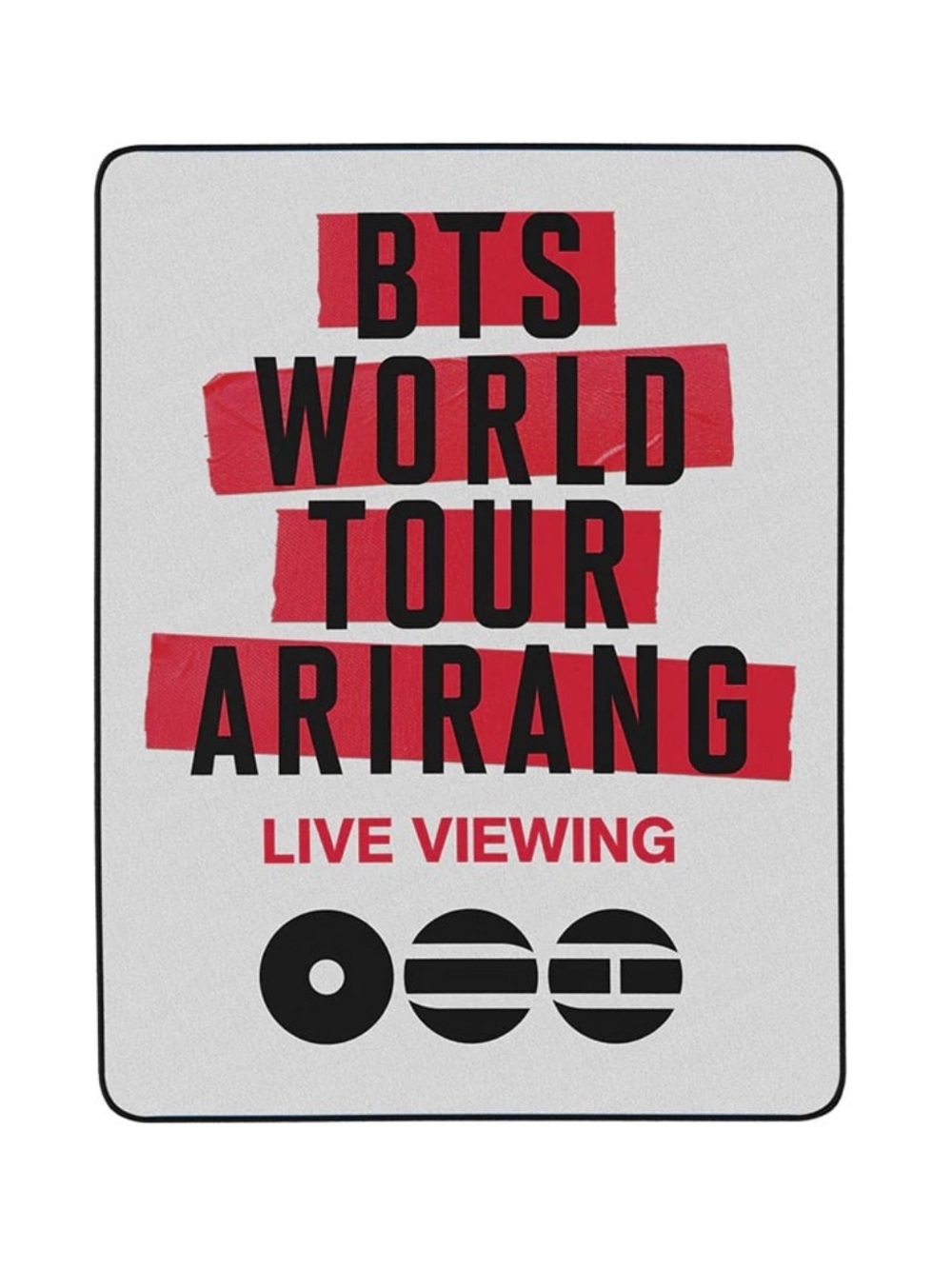 BTS WORLD TOUR ARIRANG MOVIE LIVE VIEWING FLEECE BLANKET THROW CINEMARK FANDANGO